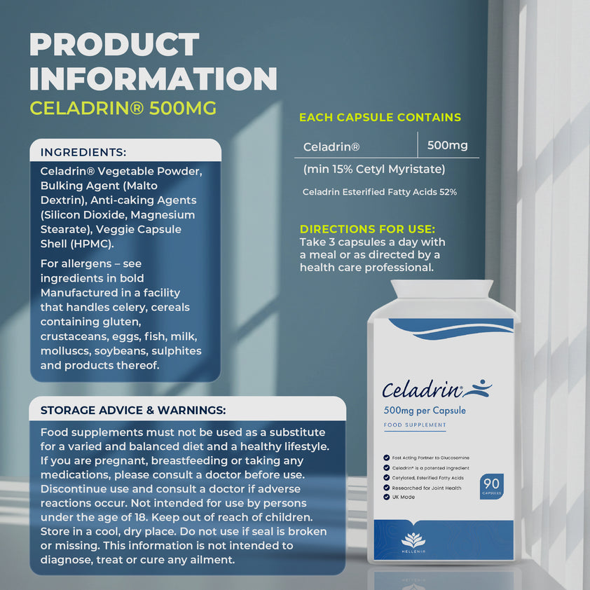 Celadrin® 500mg - 90 Capsules - joint care supplement – Hellenia ...