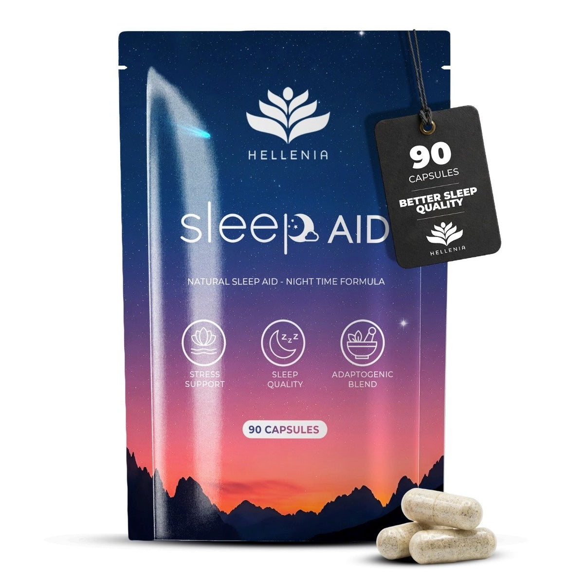 Sleep AID - Night Time Formula - 90 Capsules – Hellenia Healthfoods