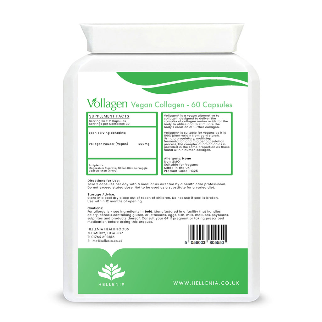 Vollagen®500mg - 60 Capsules - a vegan alternative to collagen ...